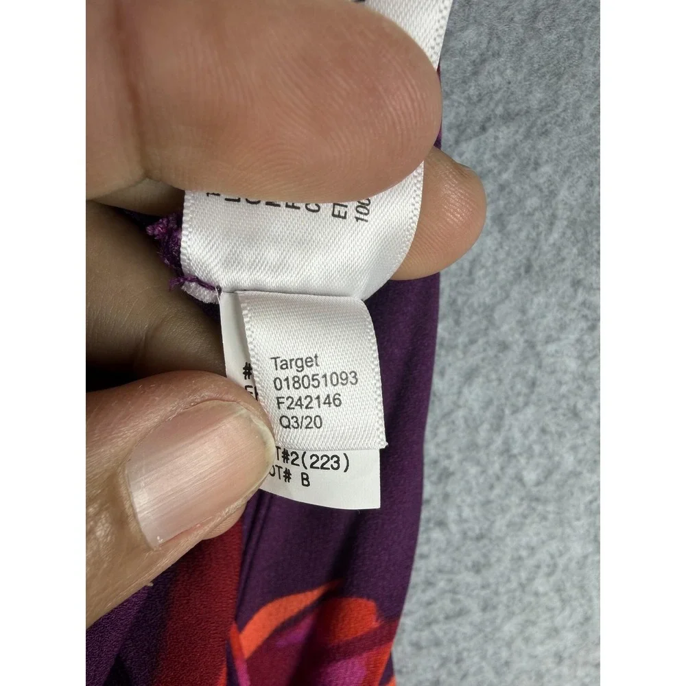 A New Day Skirt Womens Small Purple Floral Pleated Midi Elastic Waist Chiffon